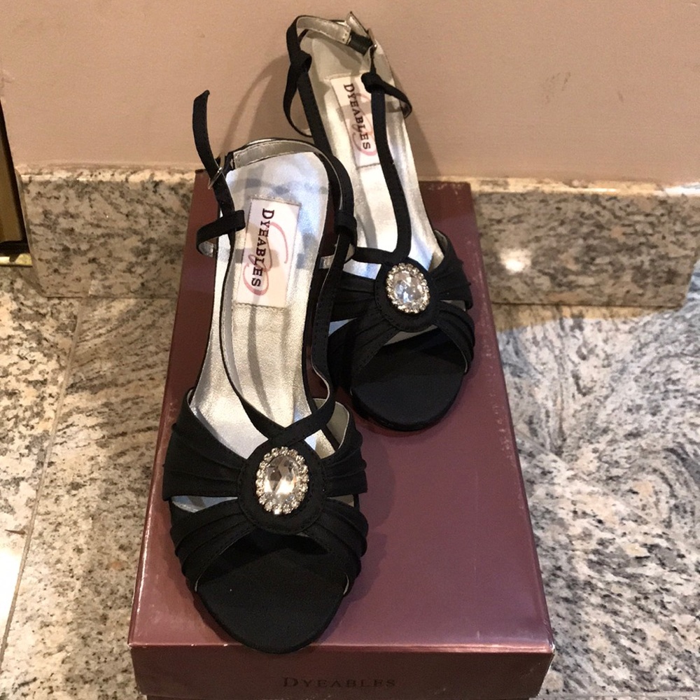 Dyeable Sandal heel with Rhinestone Ornament